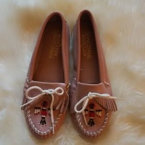 Light pink Minnetonka moccasins